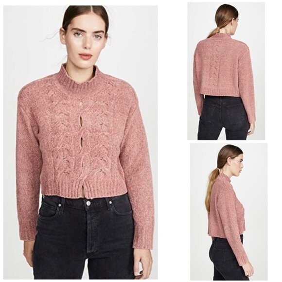 Cushnie sweater NWT Mock Turtle Neck Sweater Woodrose Pink S new - Picture 14 of 14